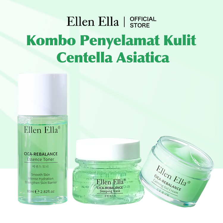 Ellen Ella Centella Asiatica Skin Savior Combo-clean&oil control,shrinkpores,smooth&delicate,mengencangkan kulit - Cocok untuk 15-65+ - ramah untuk semua jenis kulit